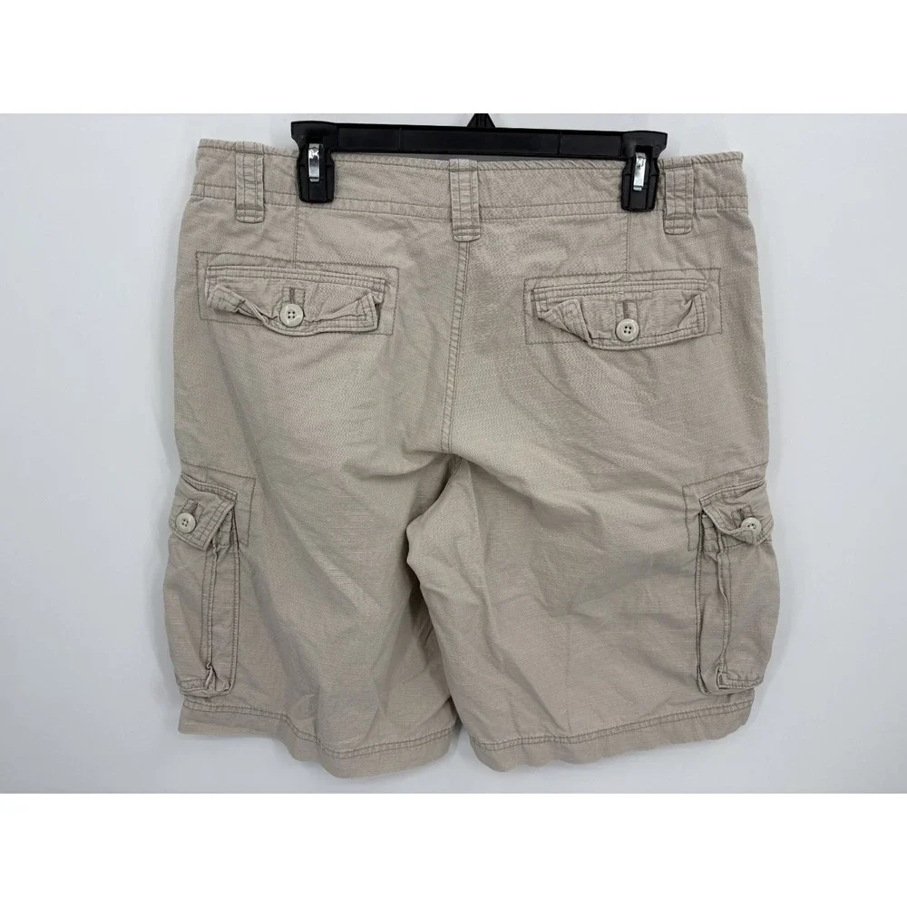 Polo Jeans Co Ralph Lauren Mens 34 Cargo Shorts Tan Ripstop Military Y2K Vintage